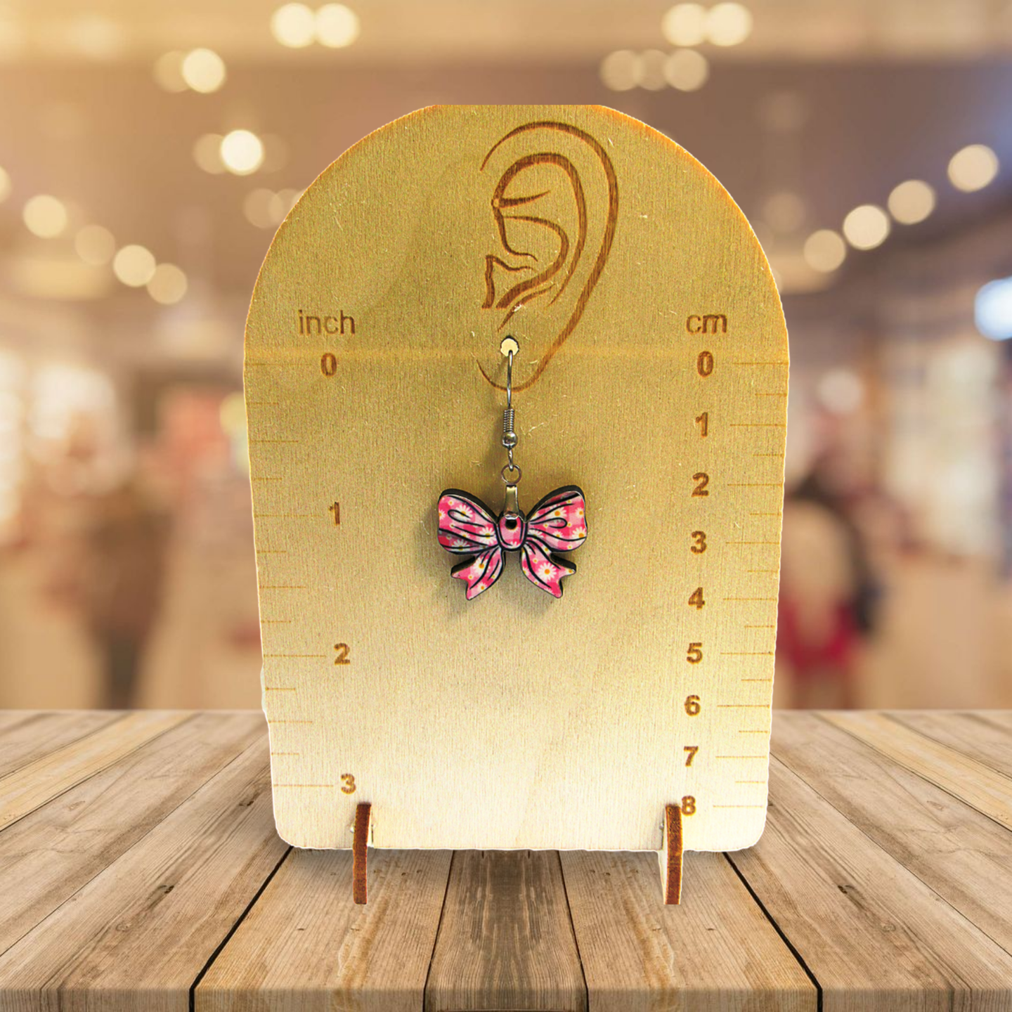 Bow Shaped Sublimated Earrings 1 inch