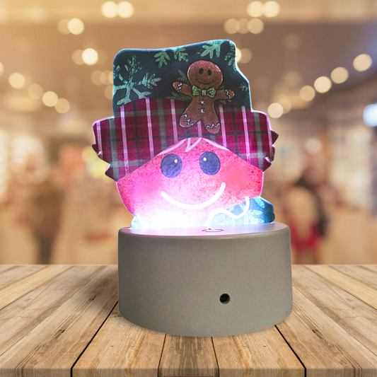 Gingerbread Man Head shaped Sublimated Acrylic Light