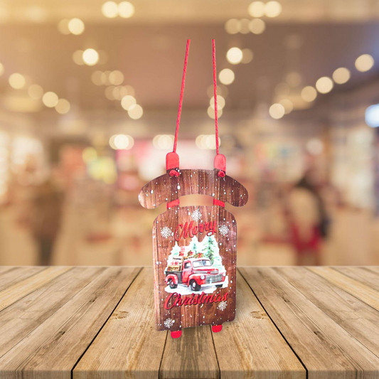 Sled Shaped Sublimated Door Hanger