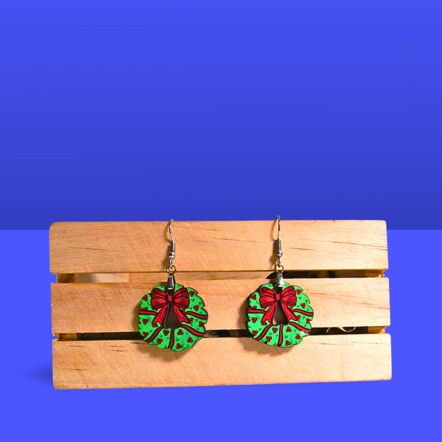 Bow Wreath Shaped Sublimated Earrings