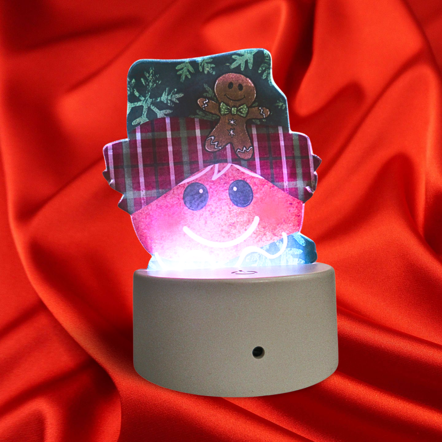 Gingerbread Man Head shaped Sublimated Acrylic Light