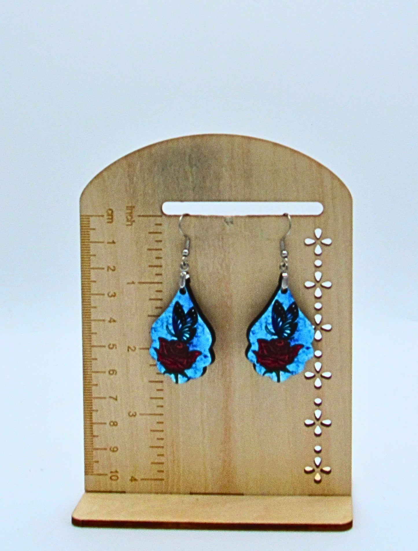 MDF-Fancy Teardrop Shaped Sublimated Earrings 1.5 inch