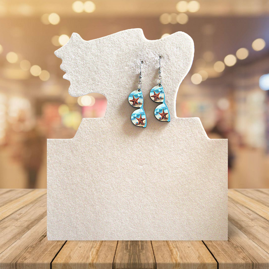 Sunglass Shaped Sublimated Earrings