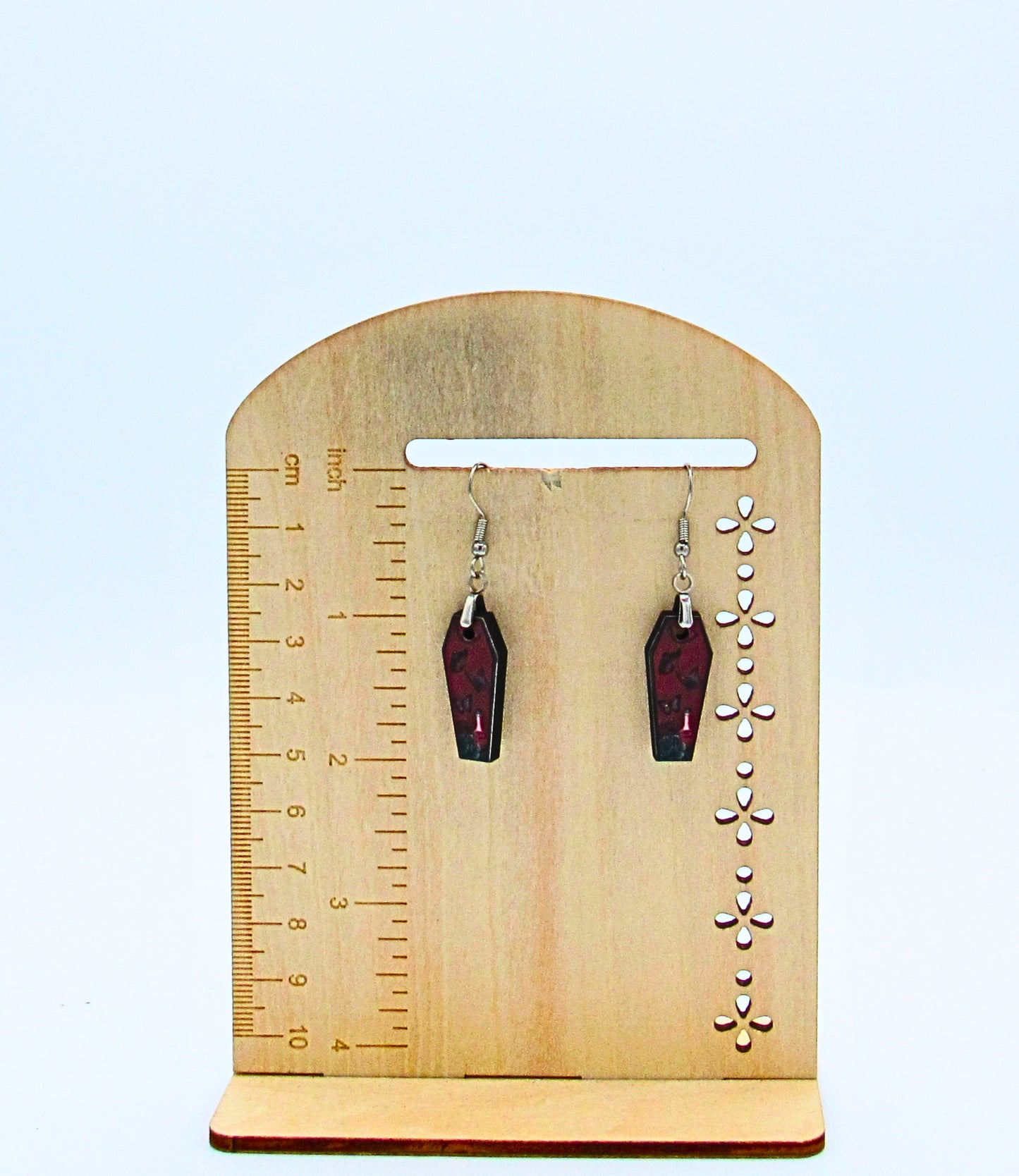 MDF-Coffin Shaped Sublimated Earrings 1 inch
