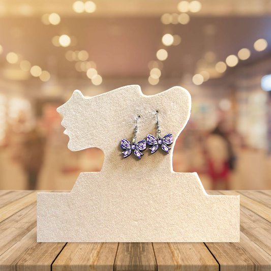 Bow Shaped Sublimated Earrings 1 inch