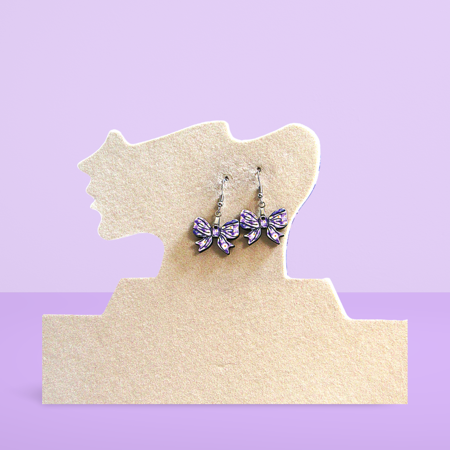 Bow Shaped Sublimated Earrings 1 inch