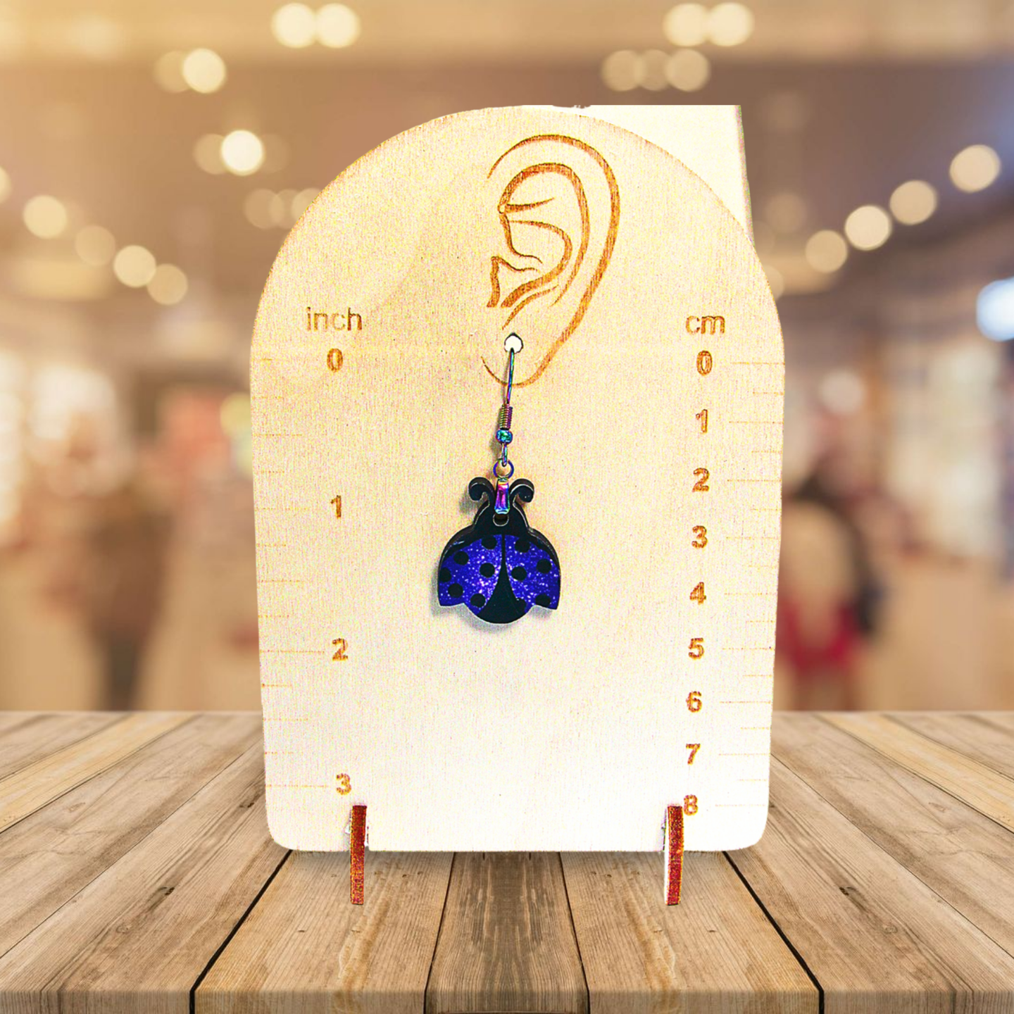 Ladybug Shaped Sublimated Earrings 1 inch