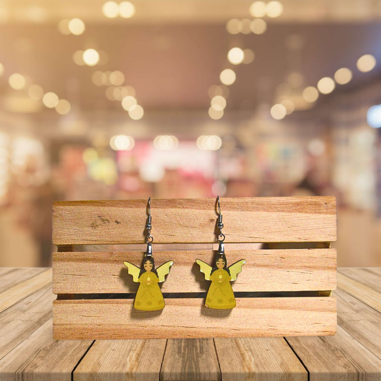 Angel Shaped Sublimated Earrings 1 inch MDF