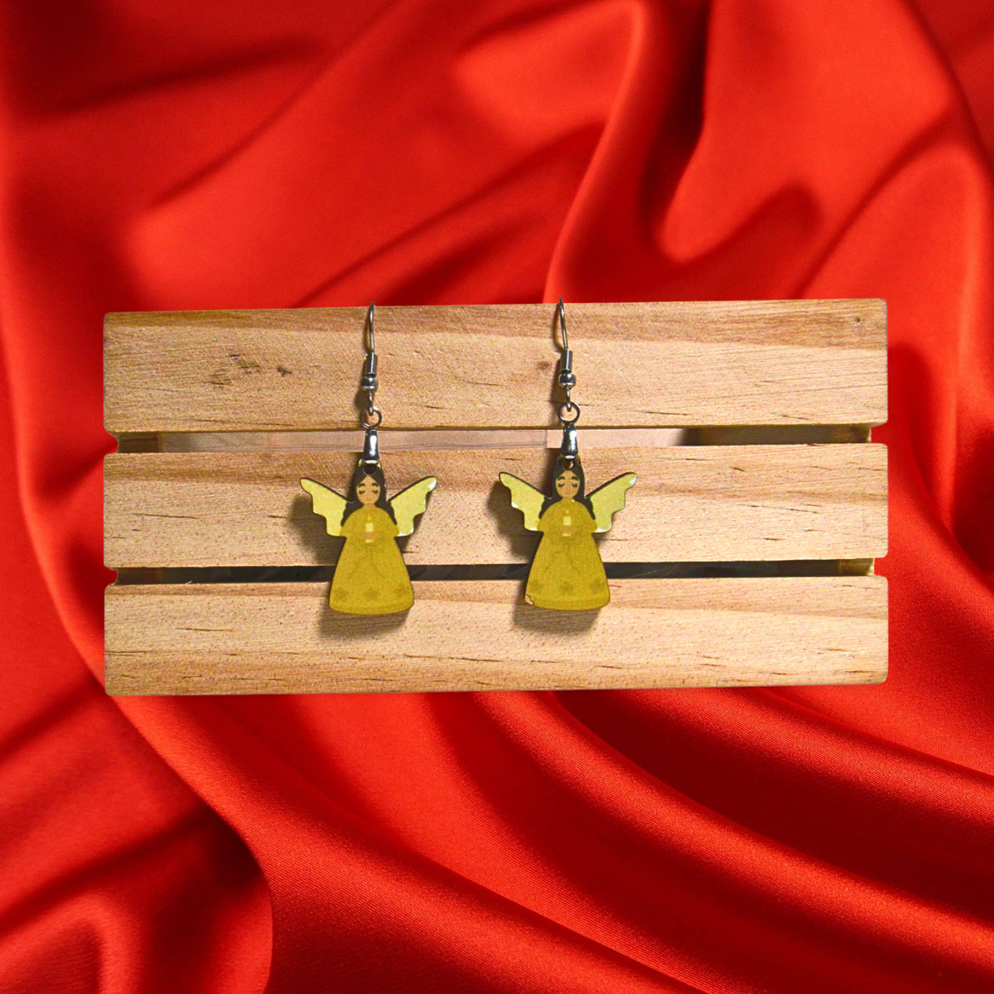 Angel Shaped Sublimated Earrings 1 inch MDF