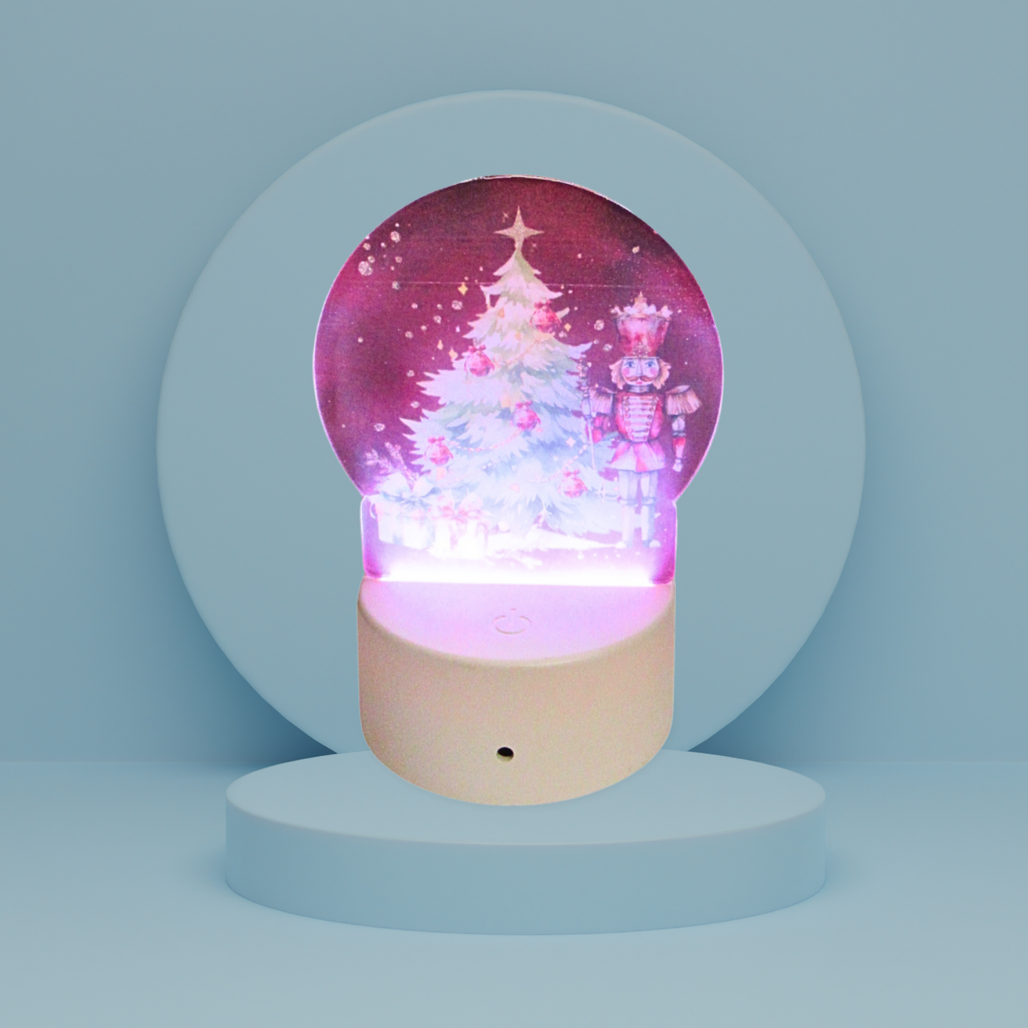 Round Shaped Sublimated Acrylic Light with base