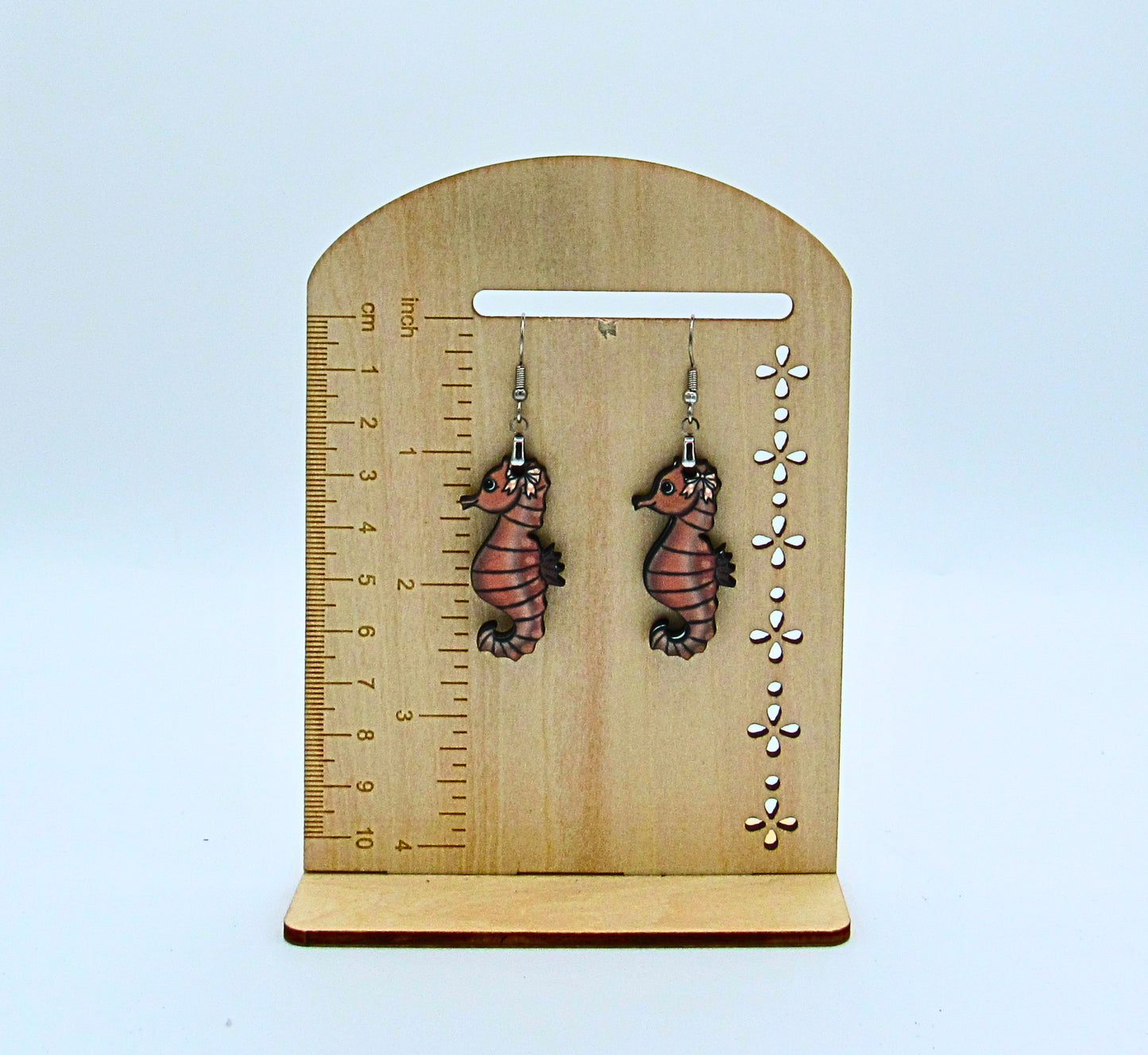 MDF-Seahorse Shaped Sublimated Earrings 1.5 inch