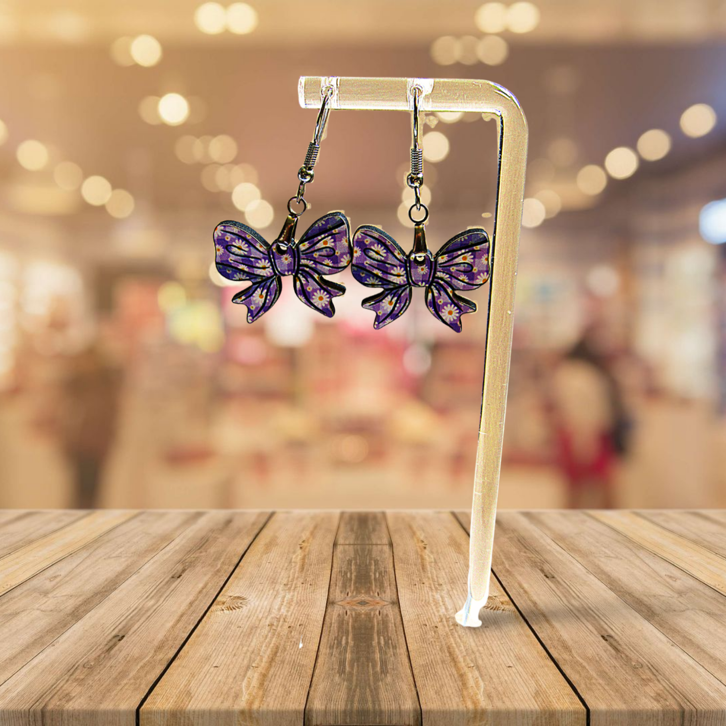 Bow Shaped Sublimated Earrings 1 inch