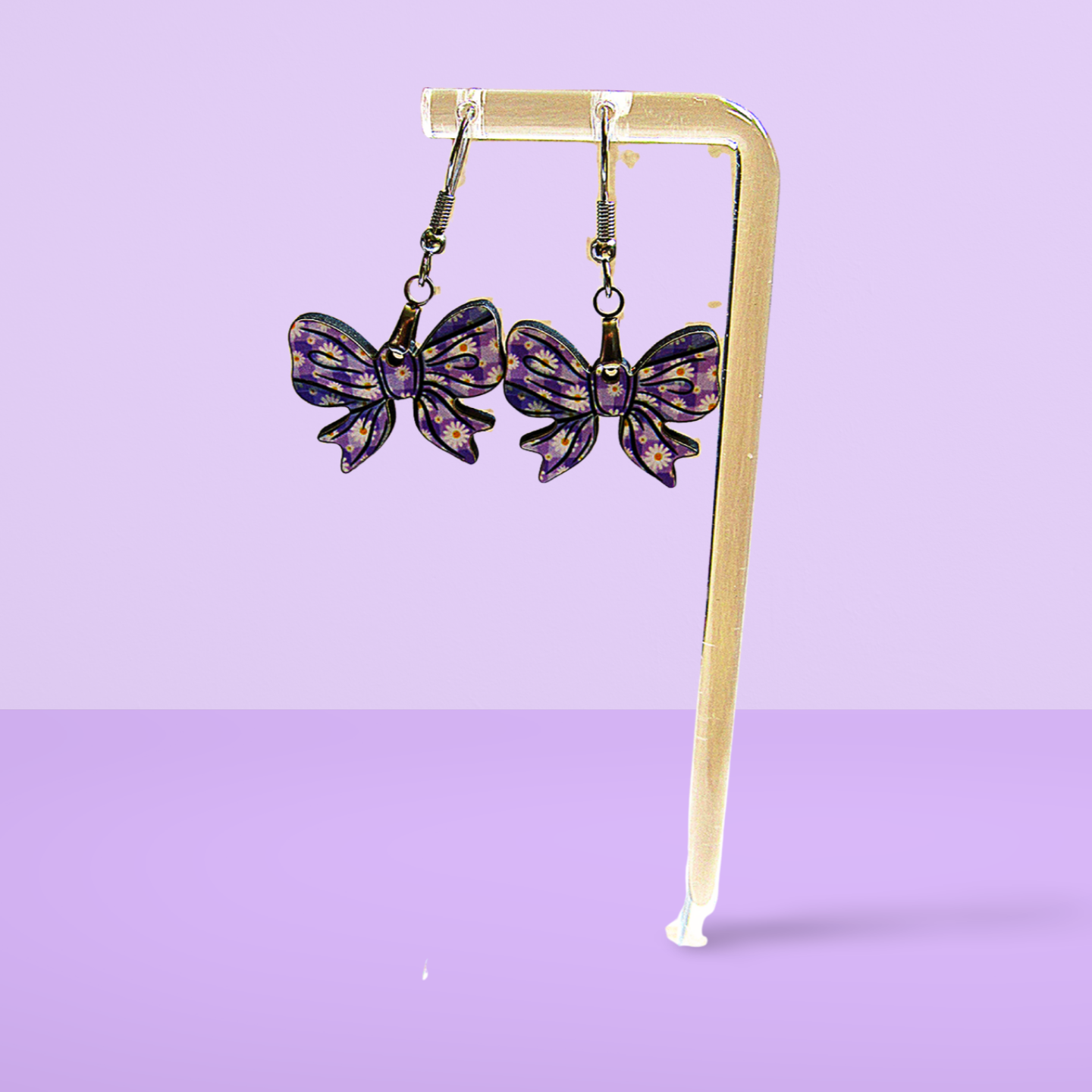 Bow Shaped Sublimated Earrings 1 inch