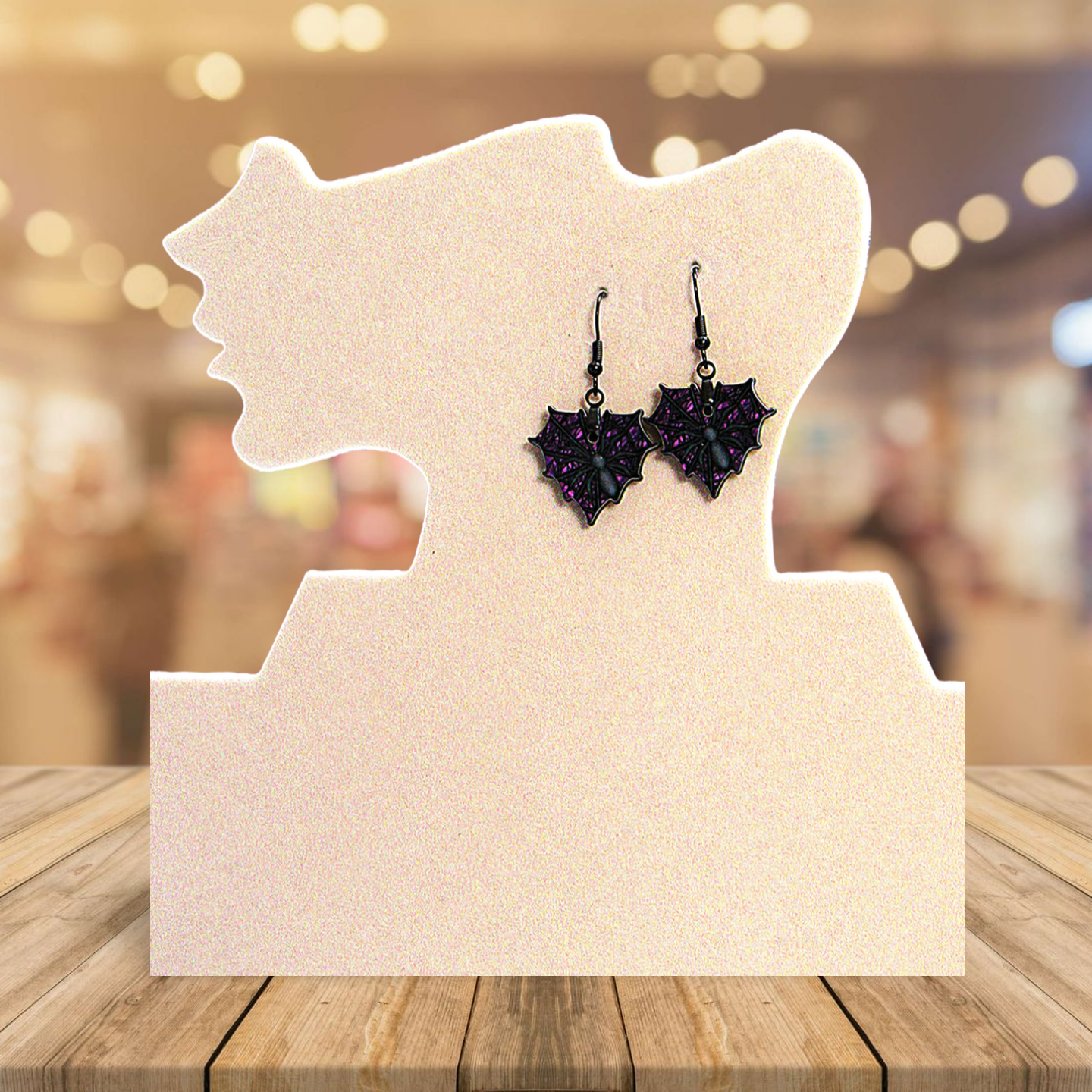 Heart Web Shaped Sublimated Earrings 1 inch