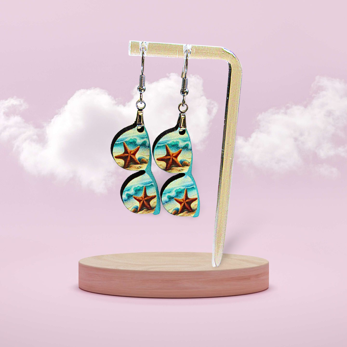 Sunglass Shaped Sublimated Earrings