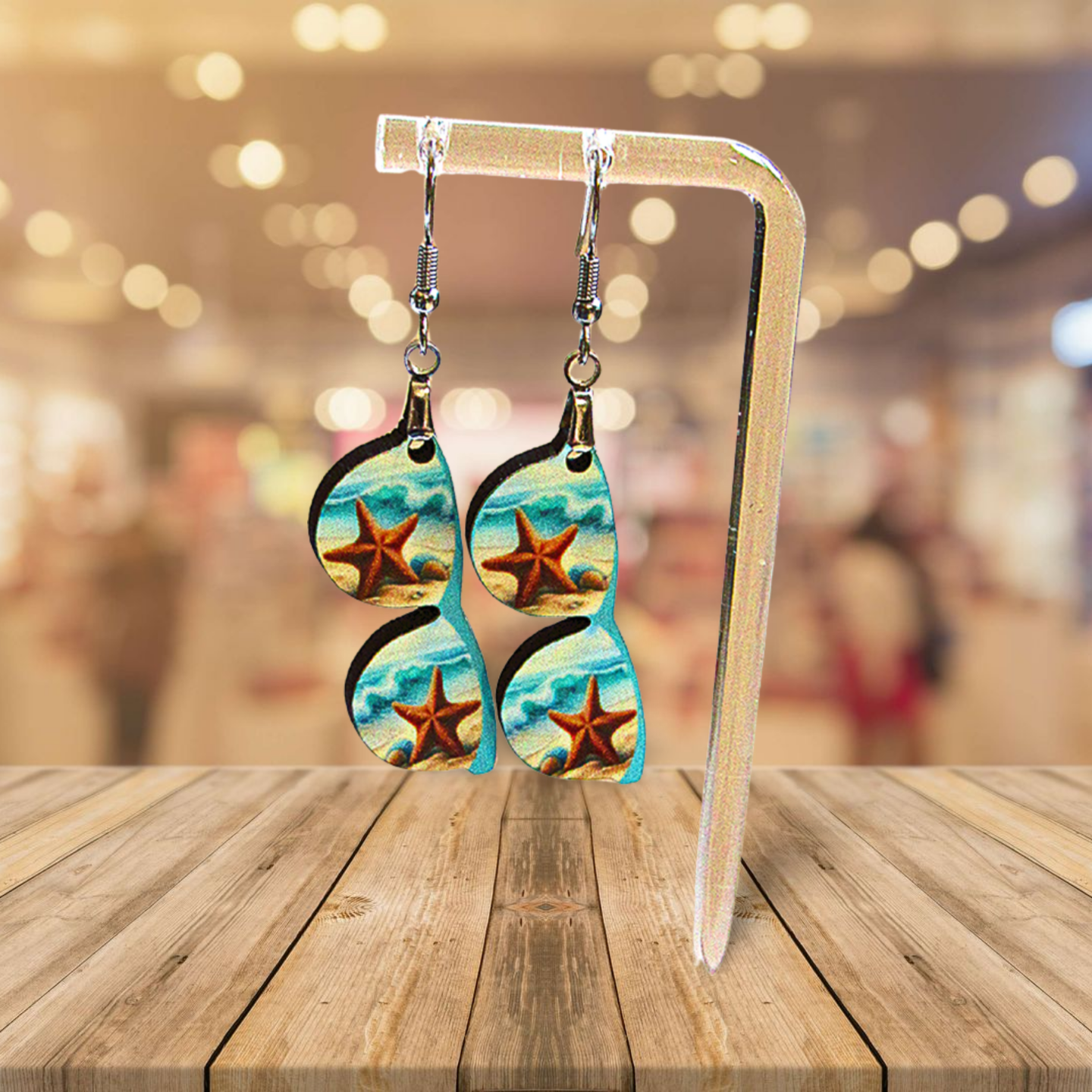 Sunglass Shaped Sublimated Earrings