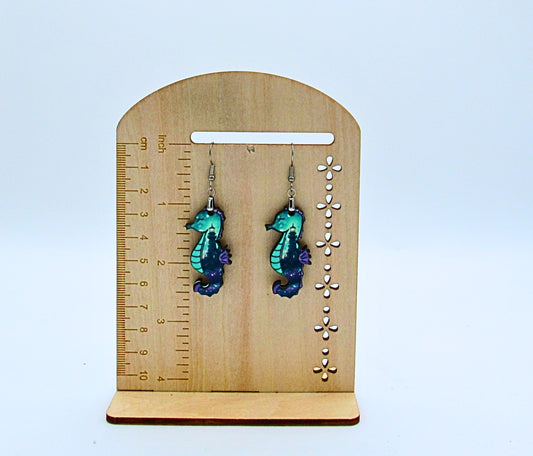 MDF-Seahorse Shaped Sublimated Earrings 1.5 inch