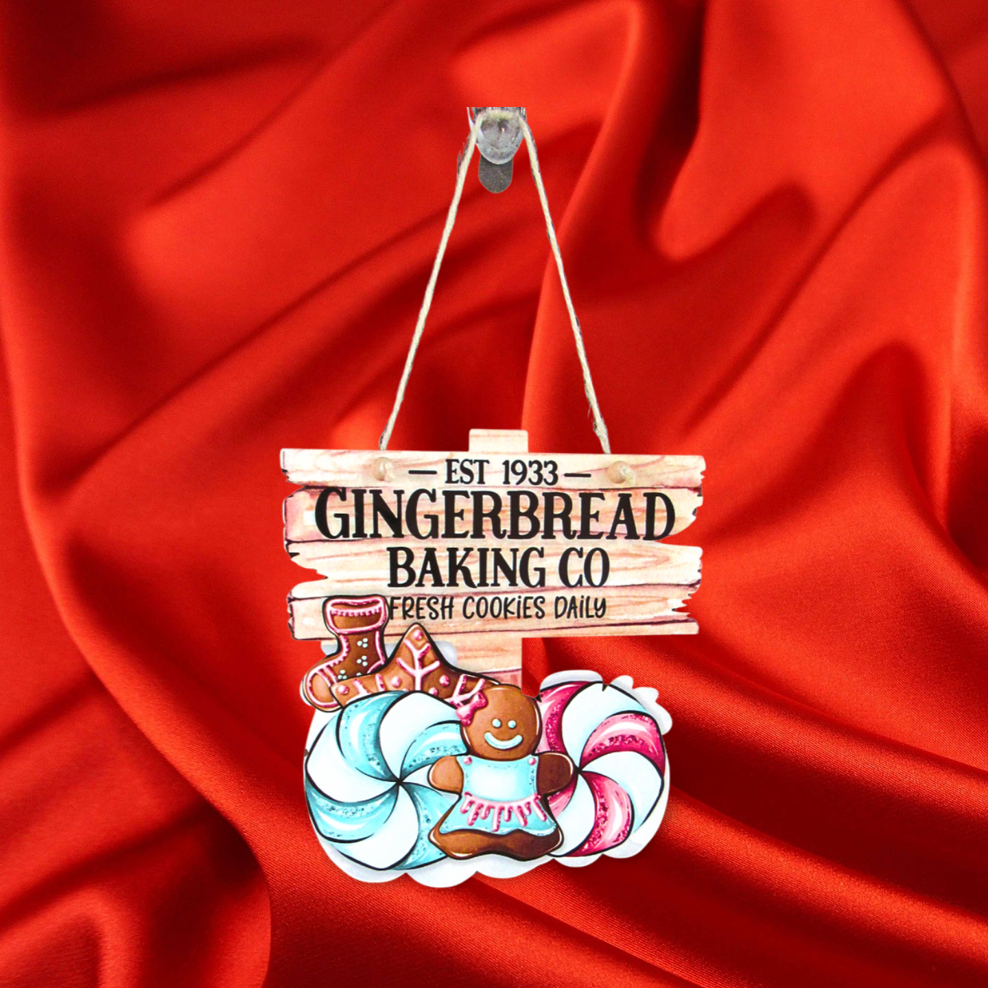 Gingerbread Sign Sublimated Door Hanger