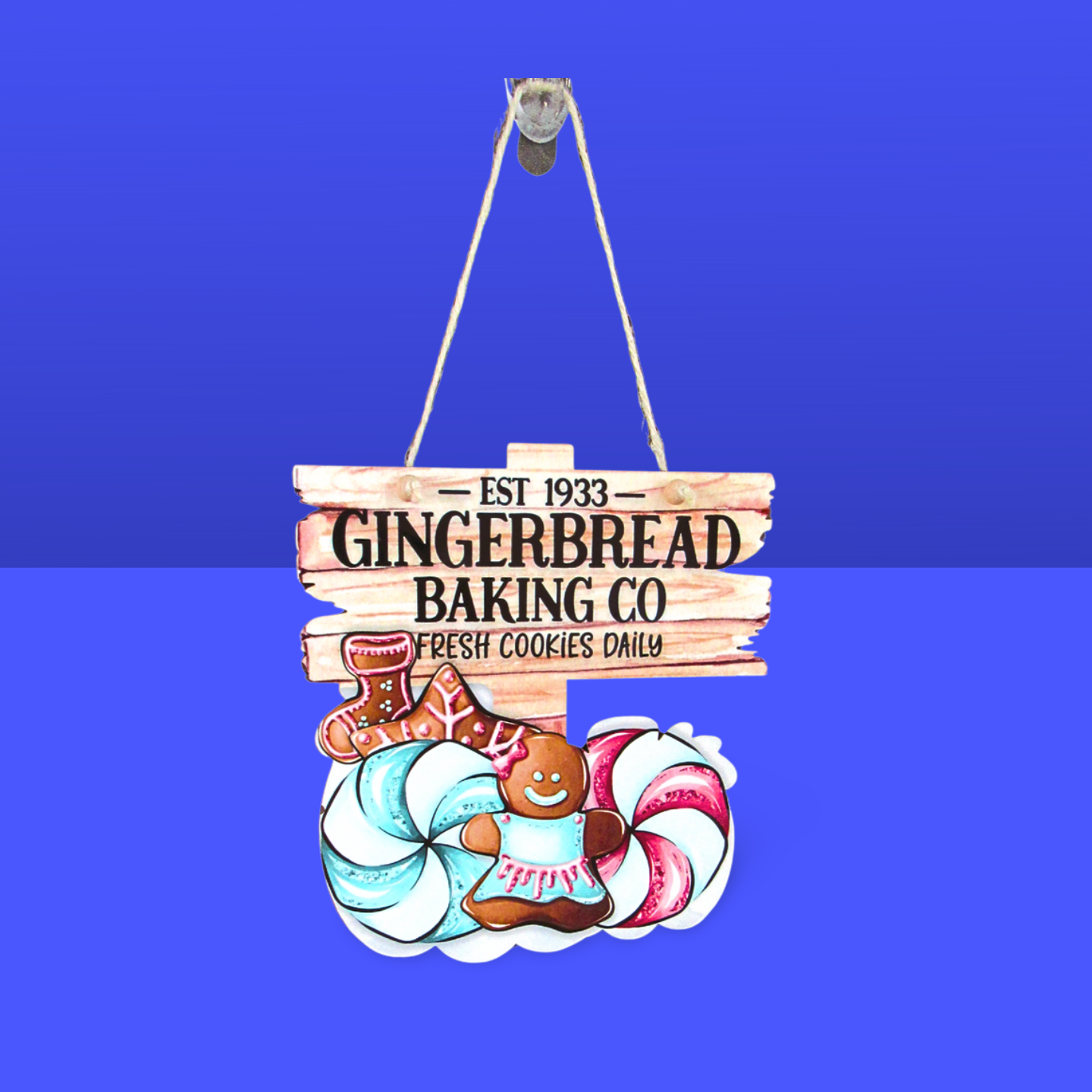 Gingerbread Sign Sublimated Door Hanger