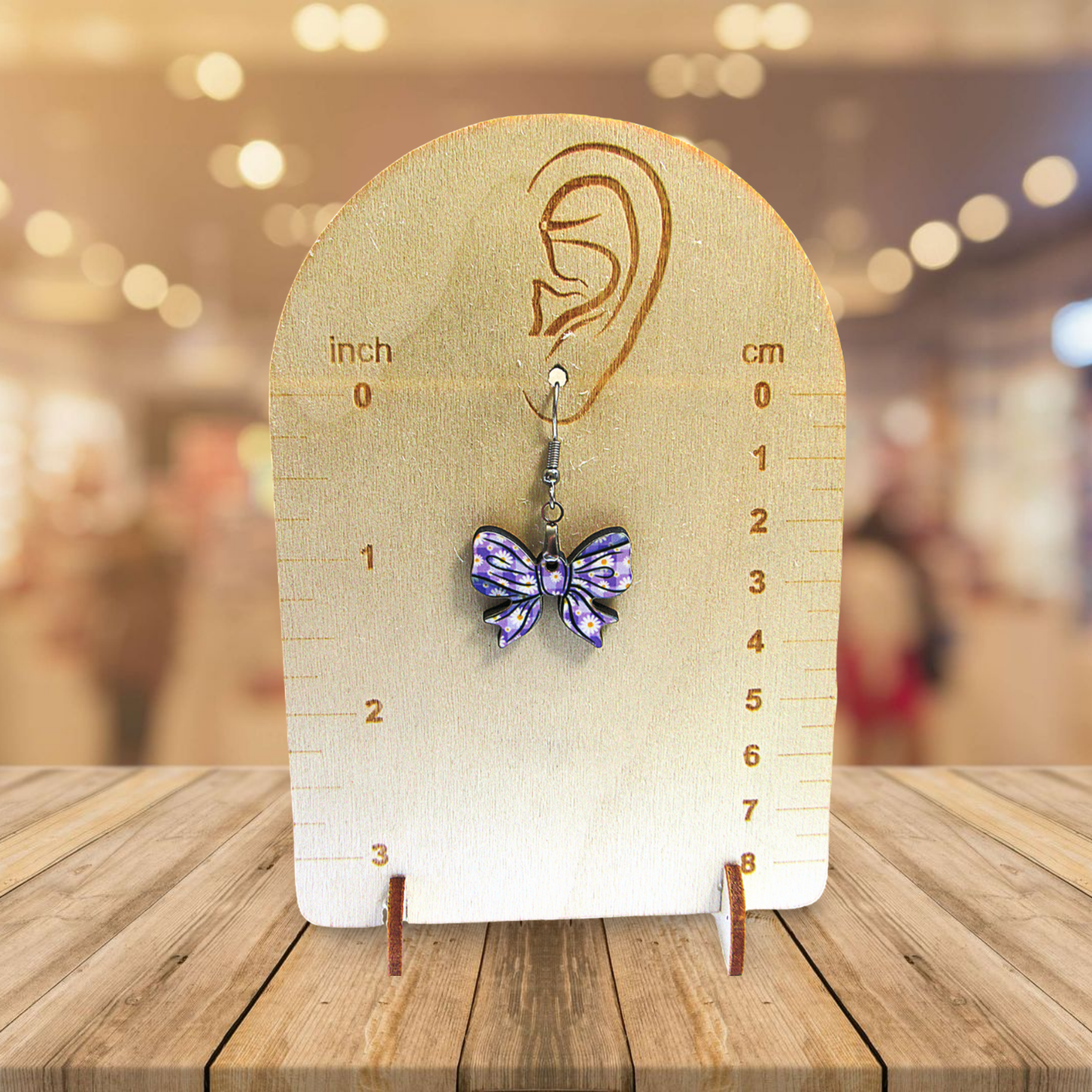 Bow Shaped Sublimated Earrings 1 inch