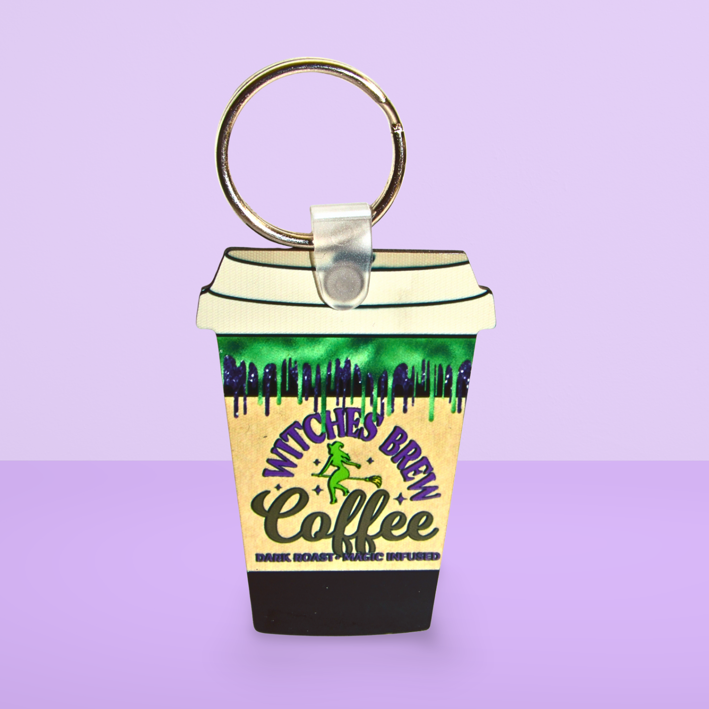 Coffee Cup Shaped Sublimated Keychain