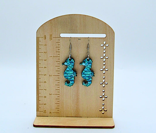 MDF-Seahorse Shaped Sublimated Earrings 1.5 inch