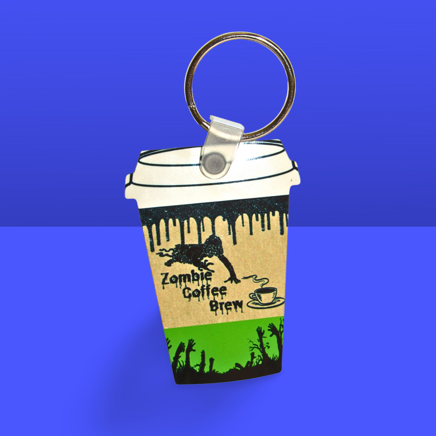Coffee Cup Shaped Sublimated Keychain