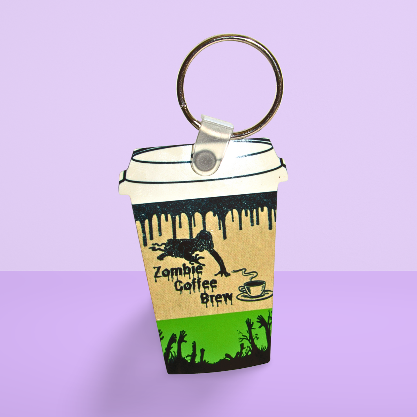 Coffee Cup Shaped Sublimated Keychain