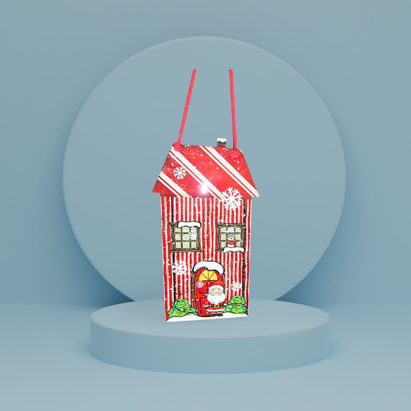 Primative House Shaped Sublimated Door Hanger