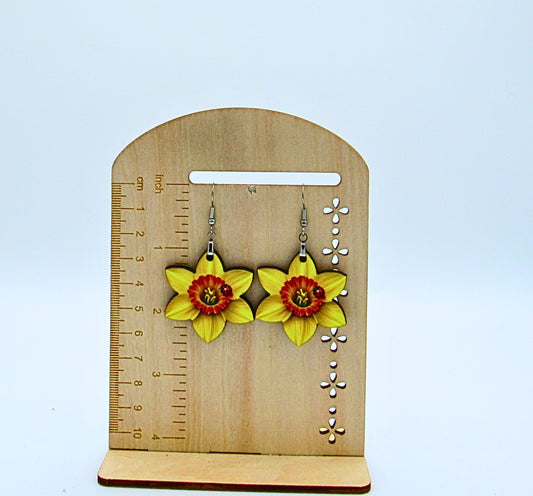 MDF- Daffodil Shaped Sublimated Earrings 1.5 inch