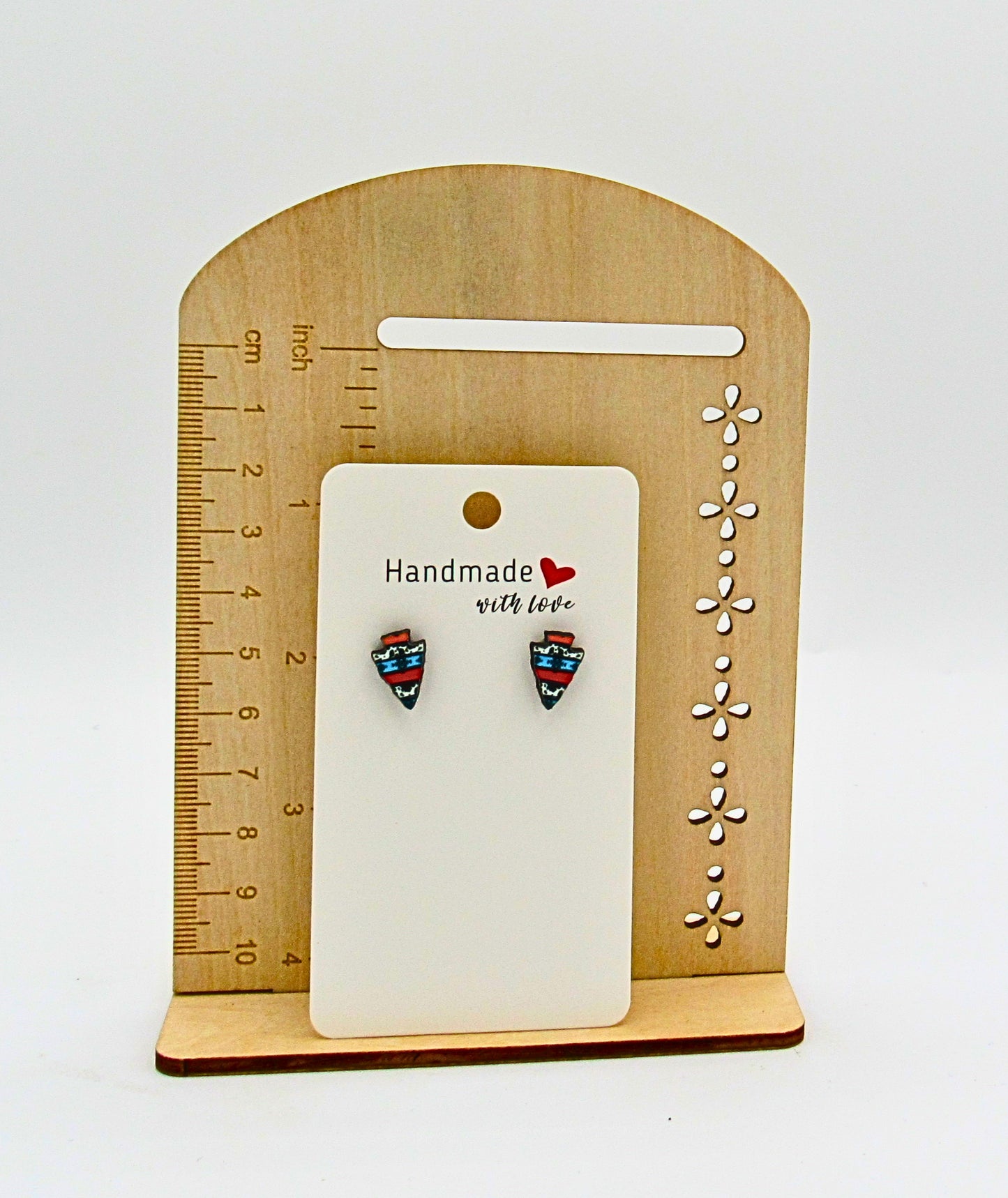 MDF-Arrowhead Shaped Sublimated Stud Earrings