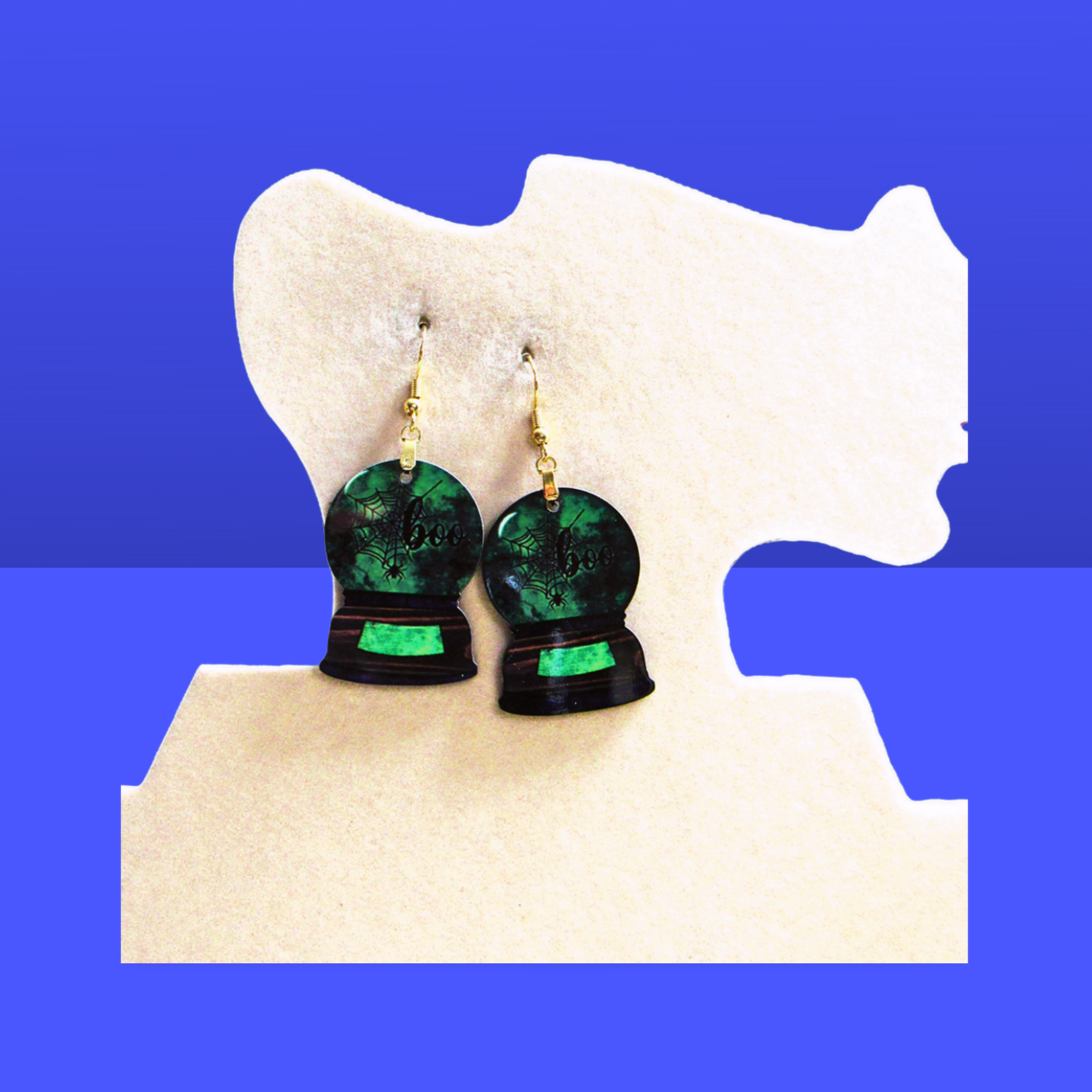 Snow Globe Shaped Sublimated Earrings