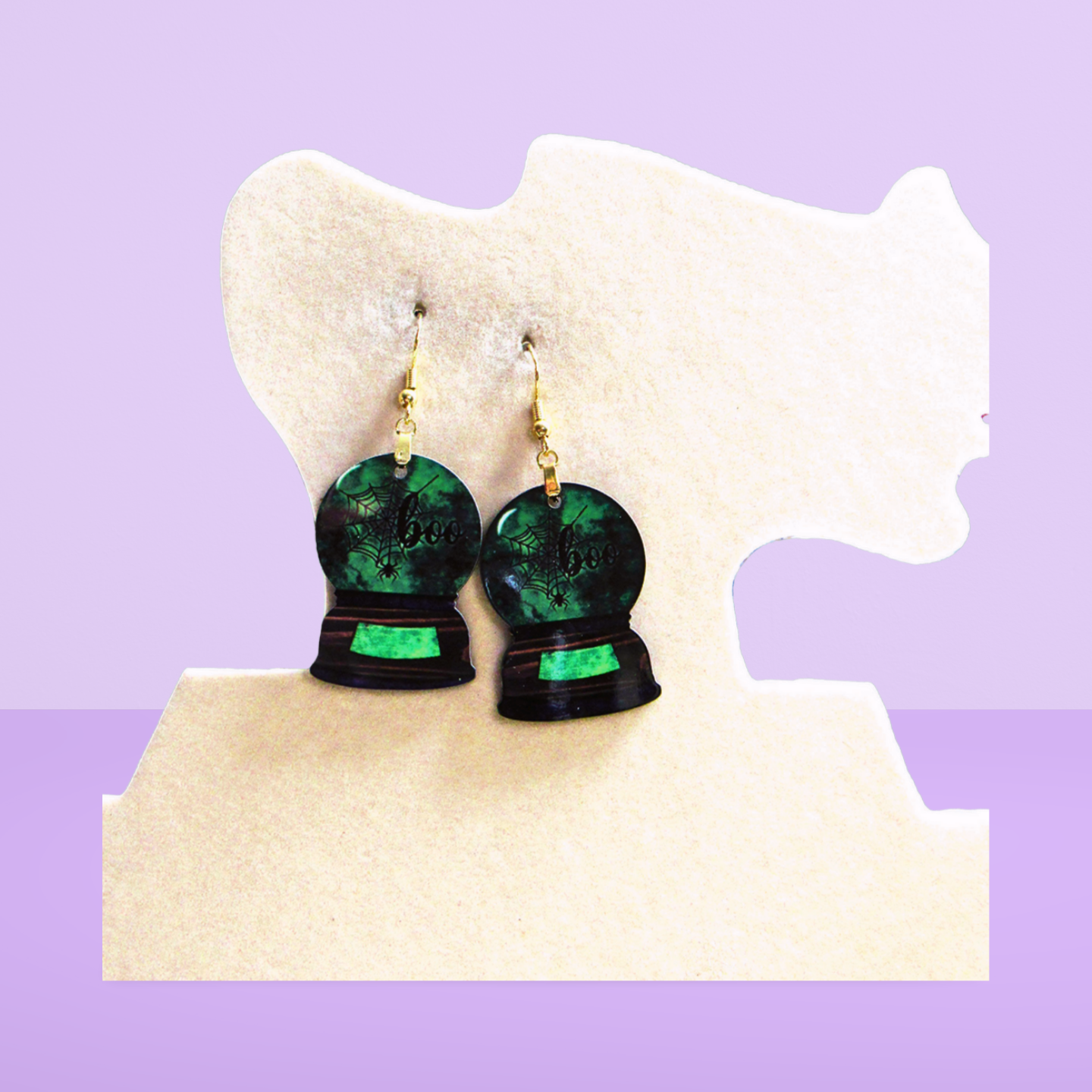 Snow Globe Shaped Sublimated Earrings