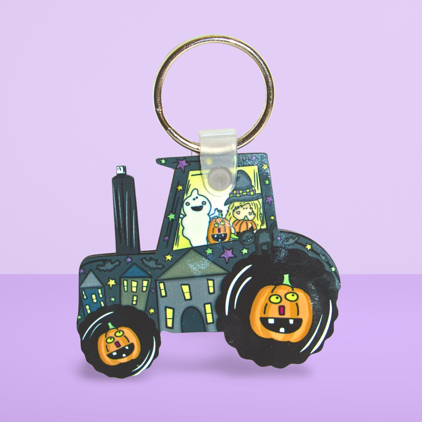 Tractor Shaped Sublimated Keychain