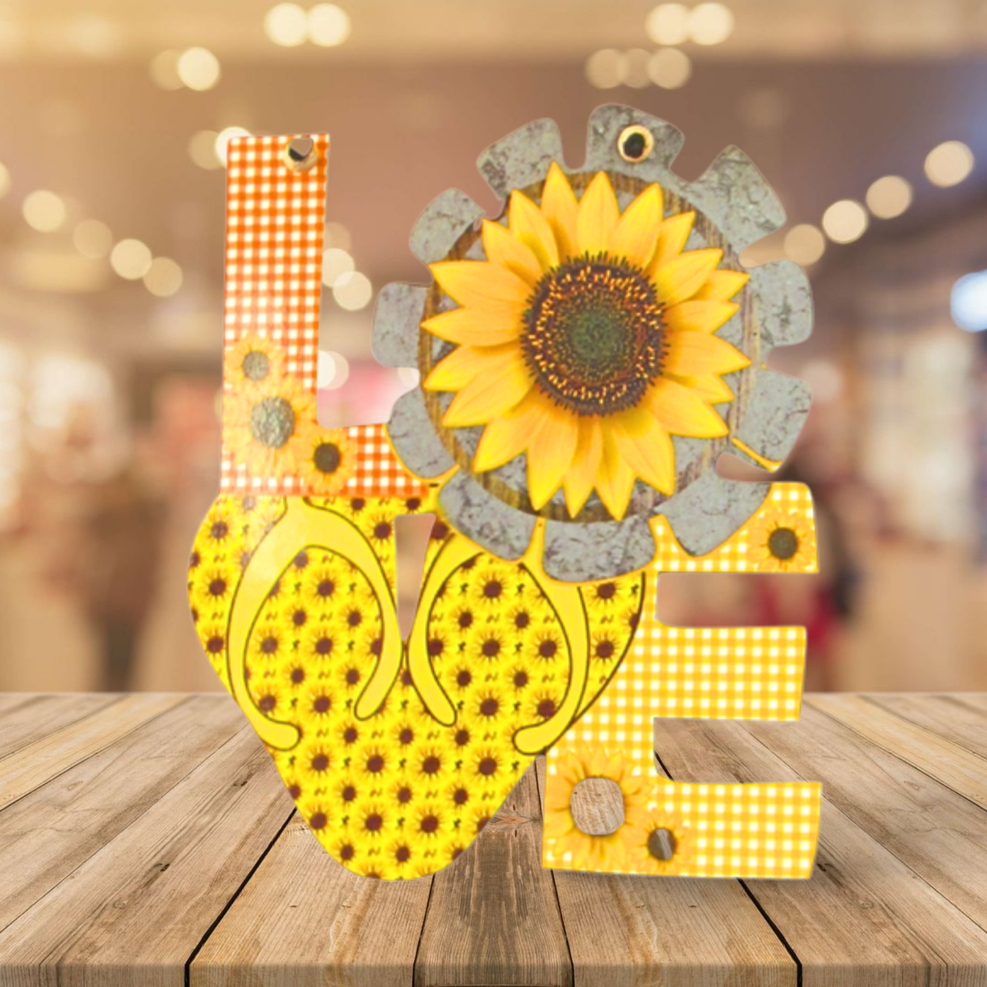 LOVE Shaped Summer Themed Sublimated Door Hanger