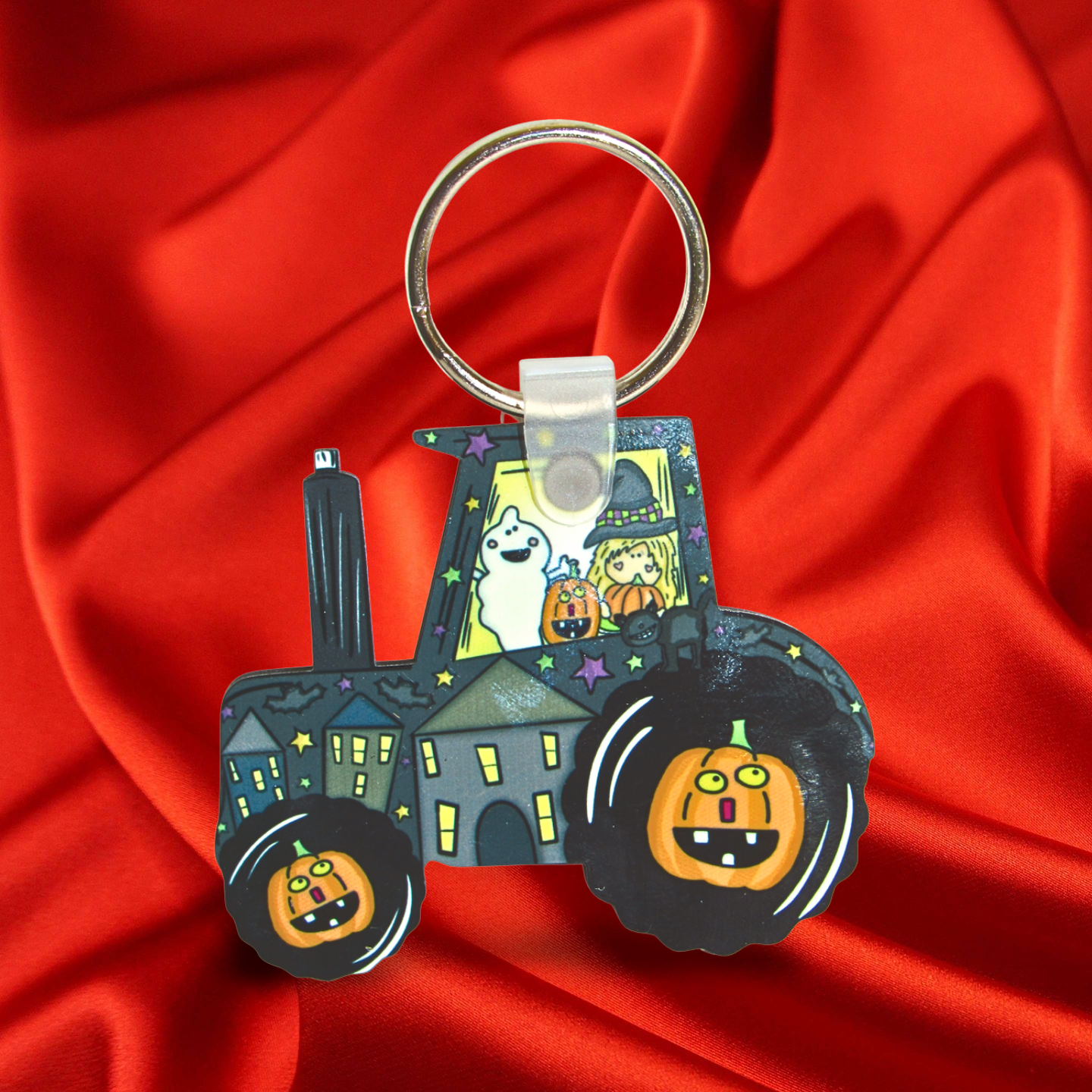 Tractor Shaped Sublimated Keychain