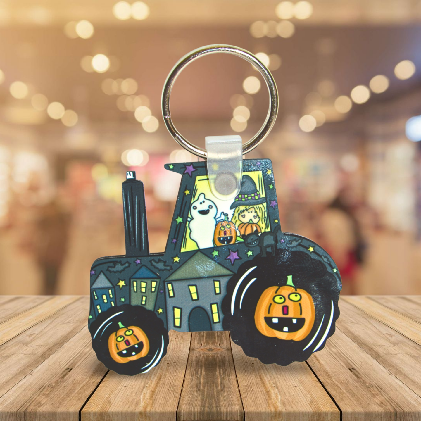 Tractor Shaped Sublimated Keychain