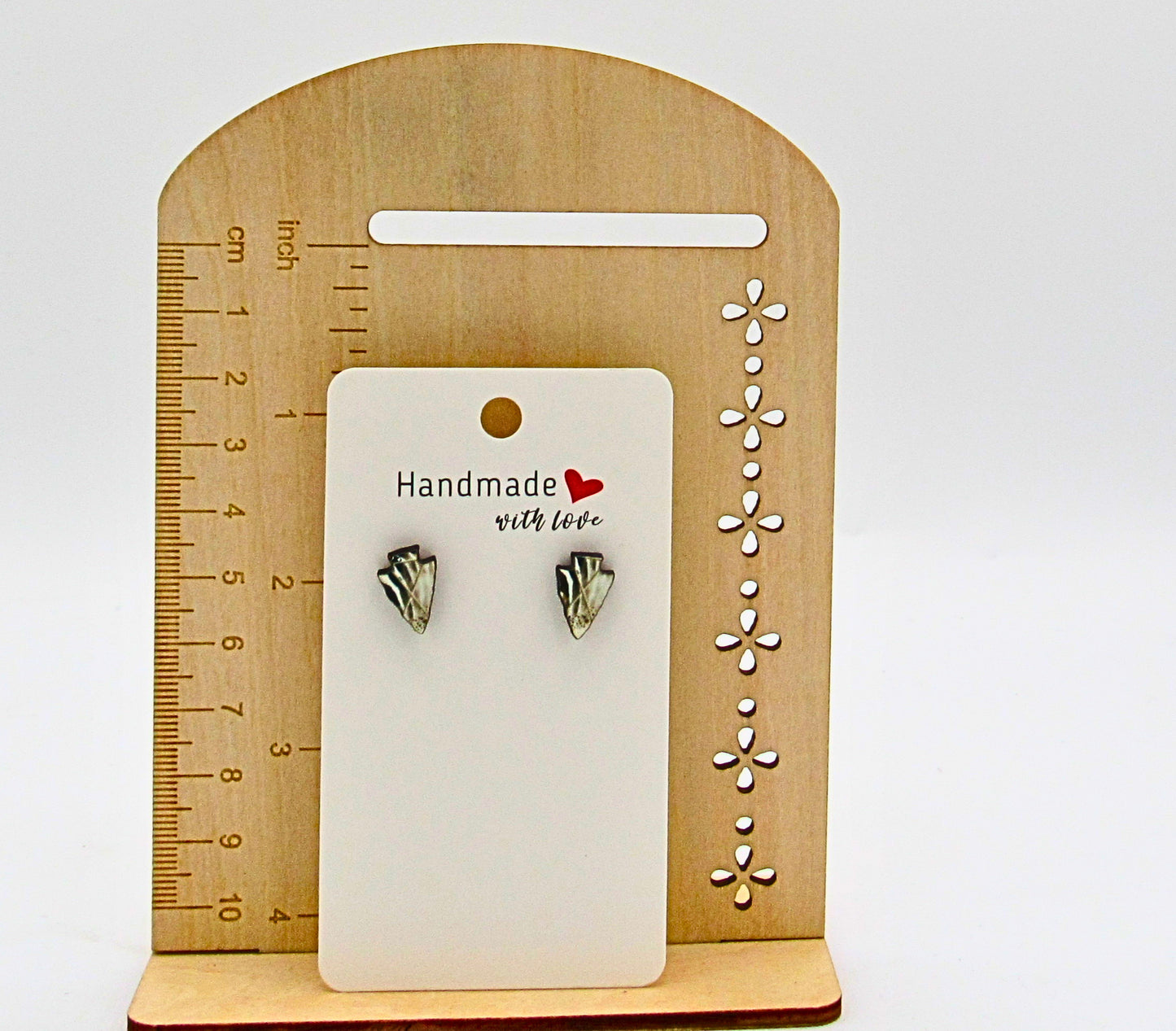 MDF-Arrowhead Shaped Sublimated Stud Earrings