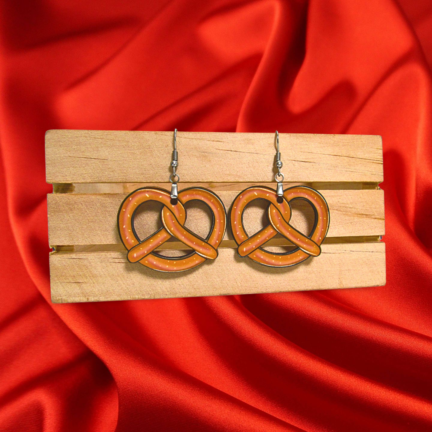 Pretzel Shaped Sublimated Earrings