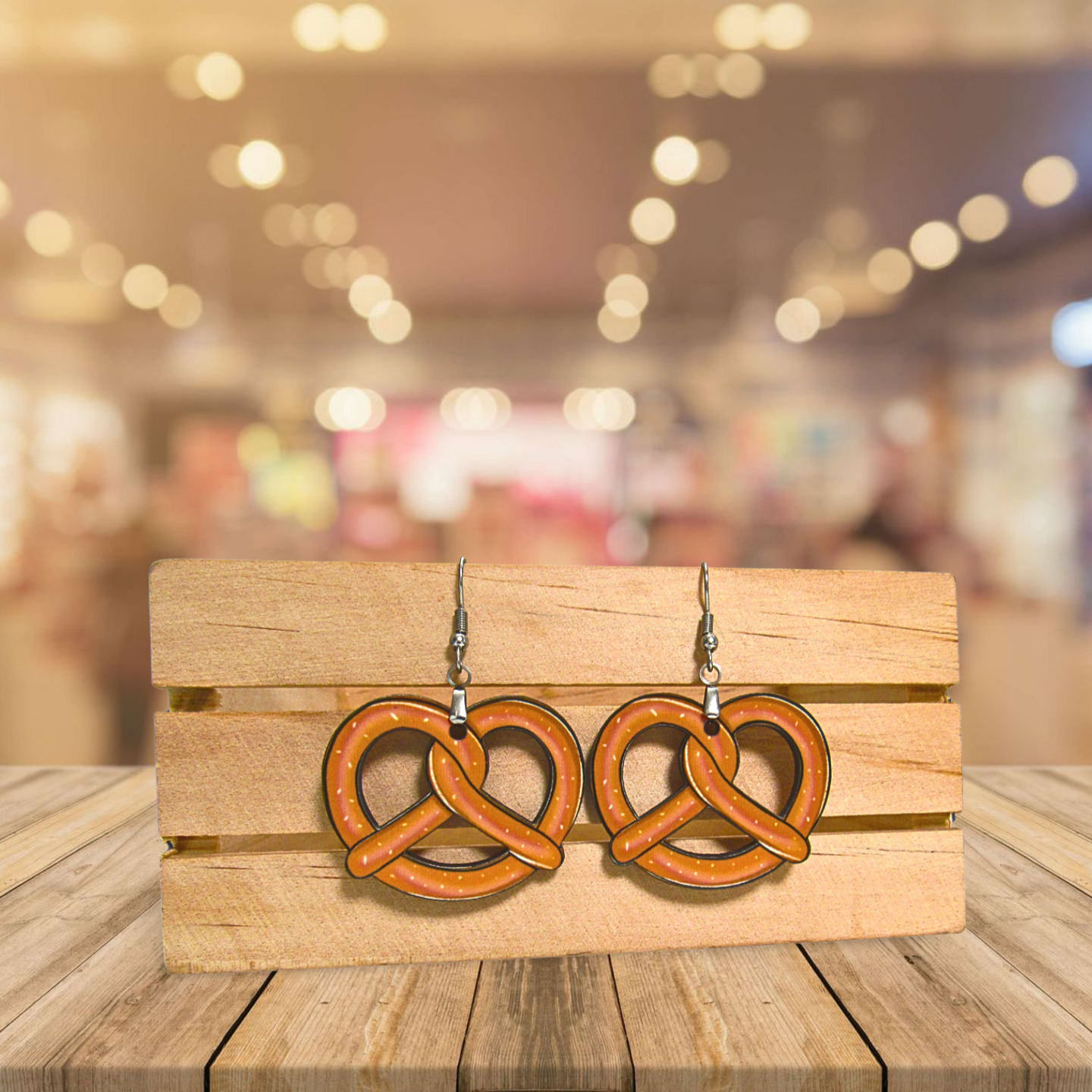 Pretzel Shaped Sublimated Earrings