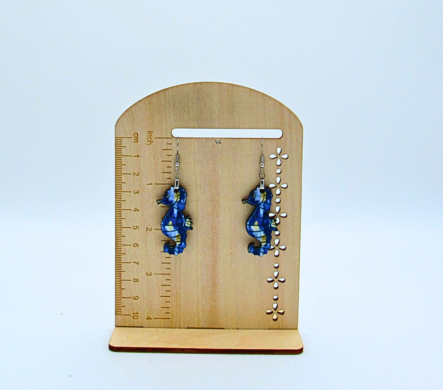MDF-Seahorse Shaped Sublimated Earrings 1.5 inch