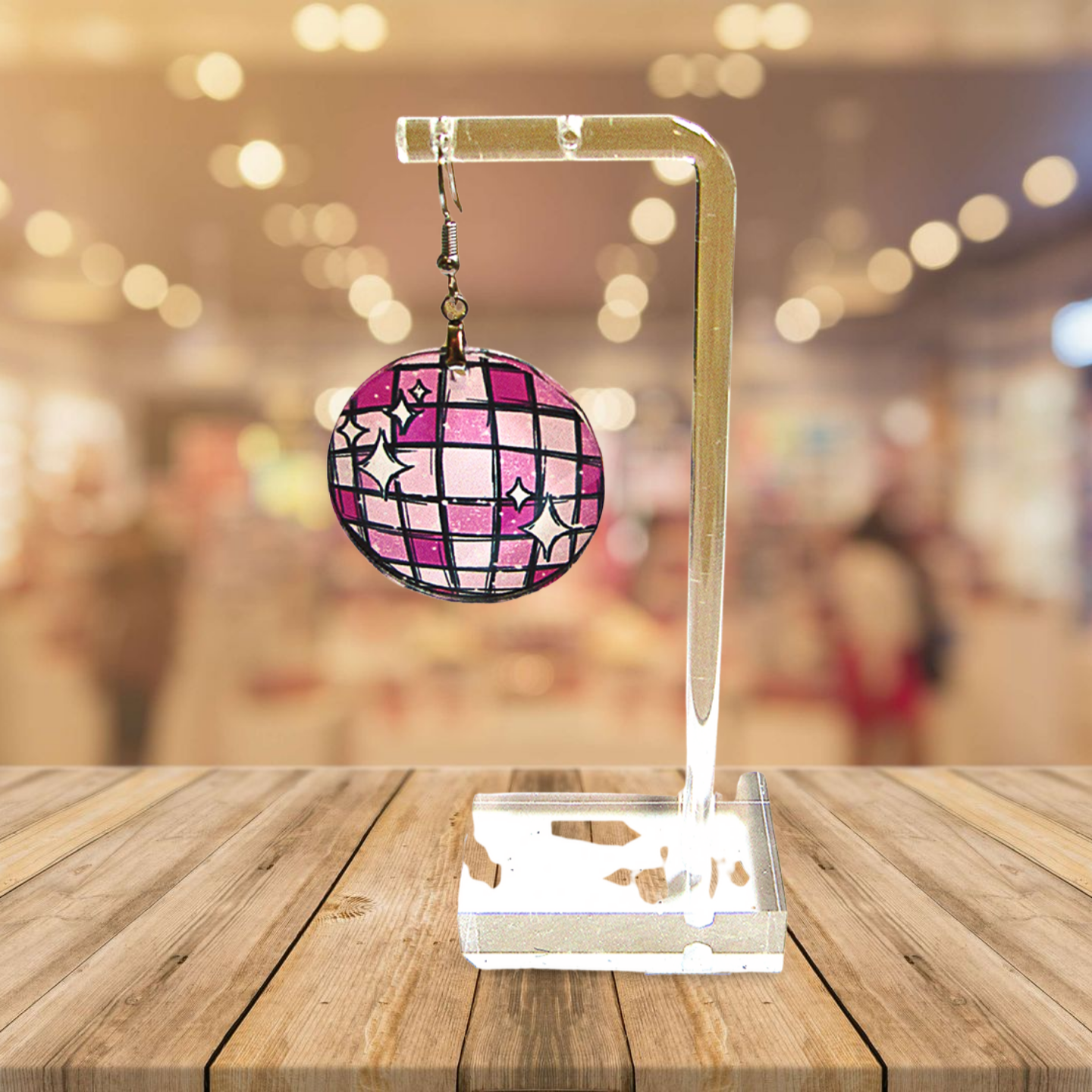 Acrylic Round Shaped Sublimated Earrings