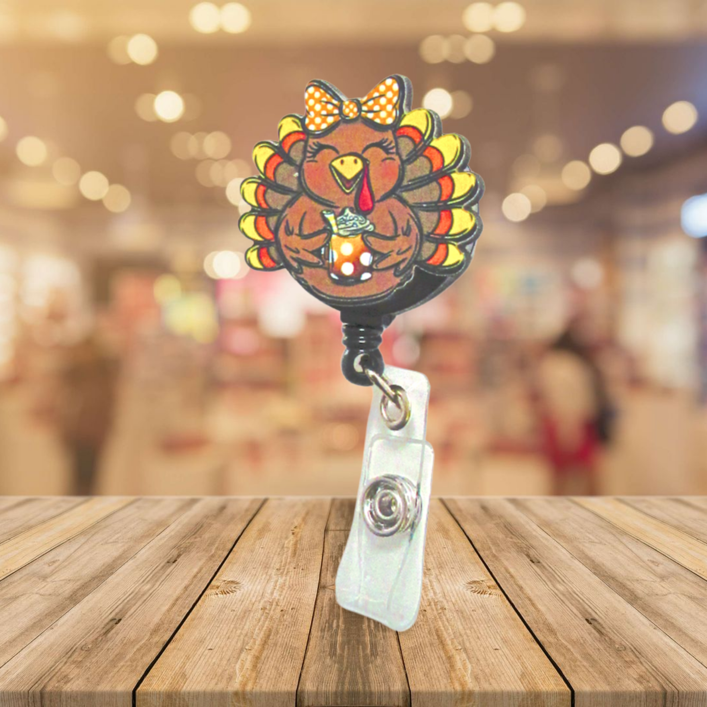 Turkey Shaped Sublimated Badge Reel