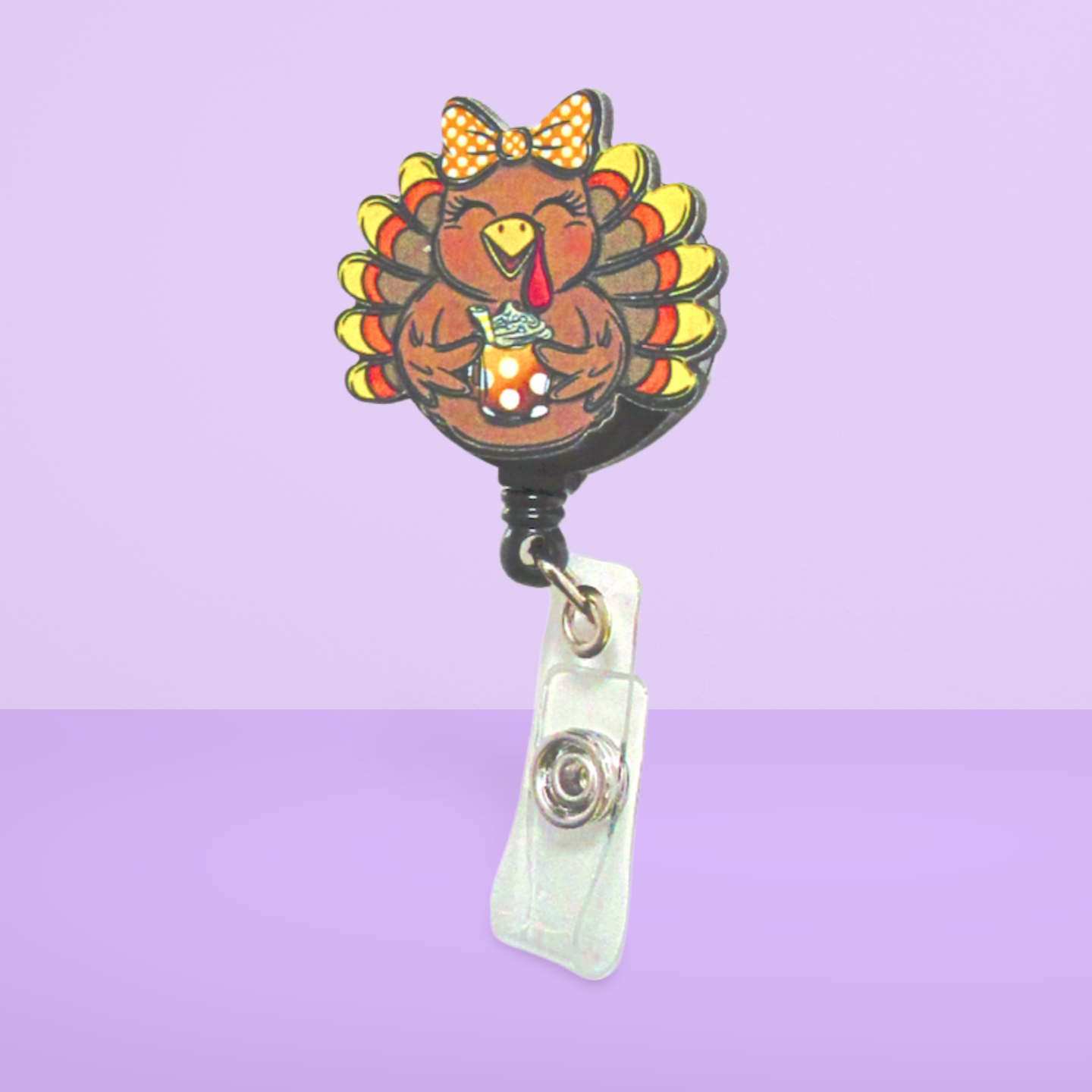 Turkey Shaped Sublimated Badge Reel