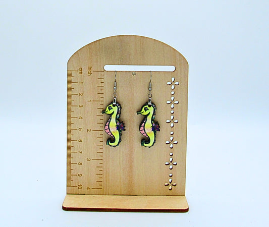 MDF-Seahorse Shaped Sublimated Earrings 1.5 inch