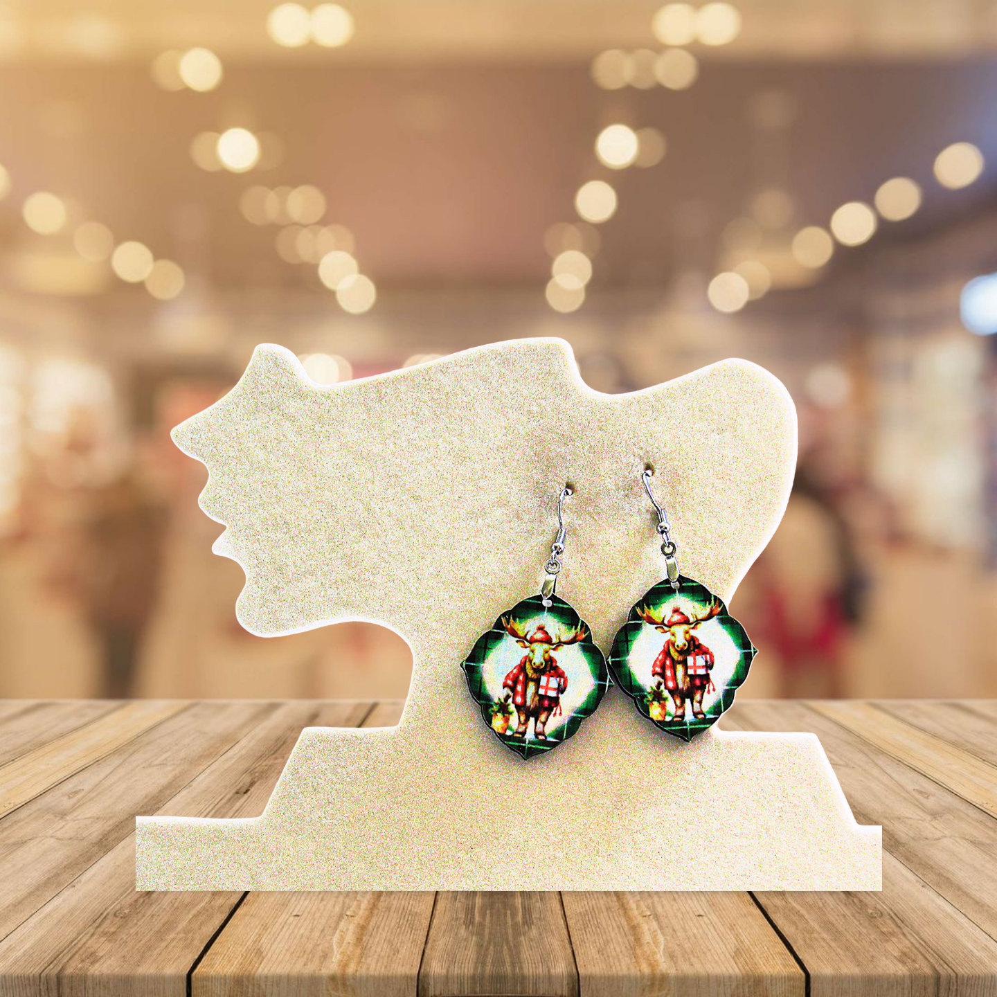 Fancy Diamond Shaped Sublimated Earring