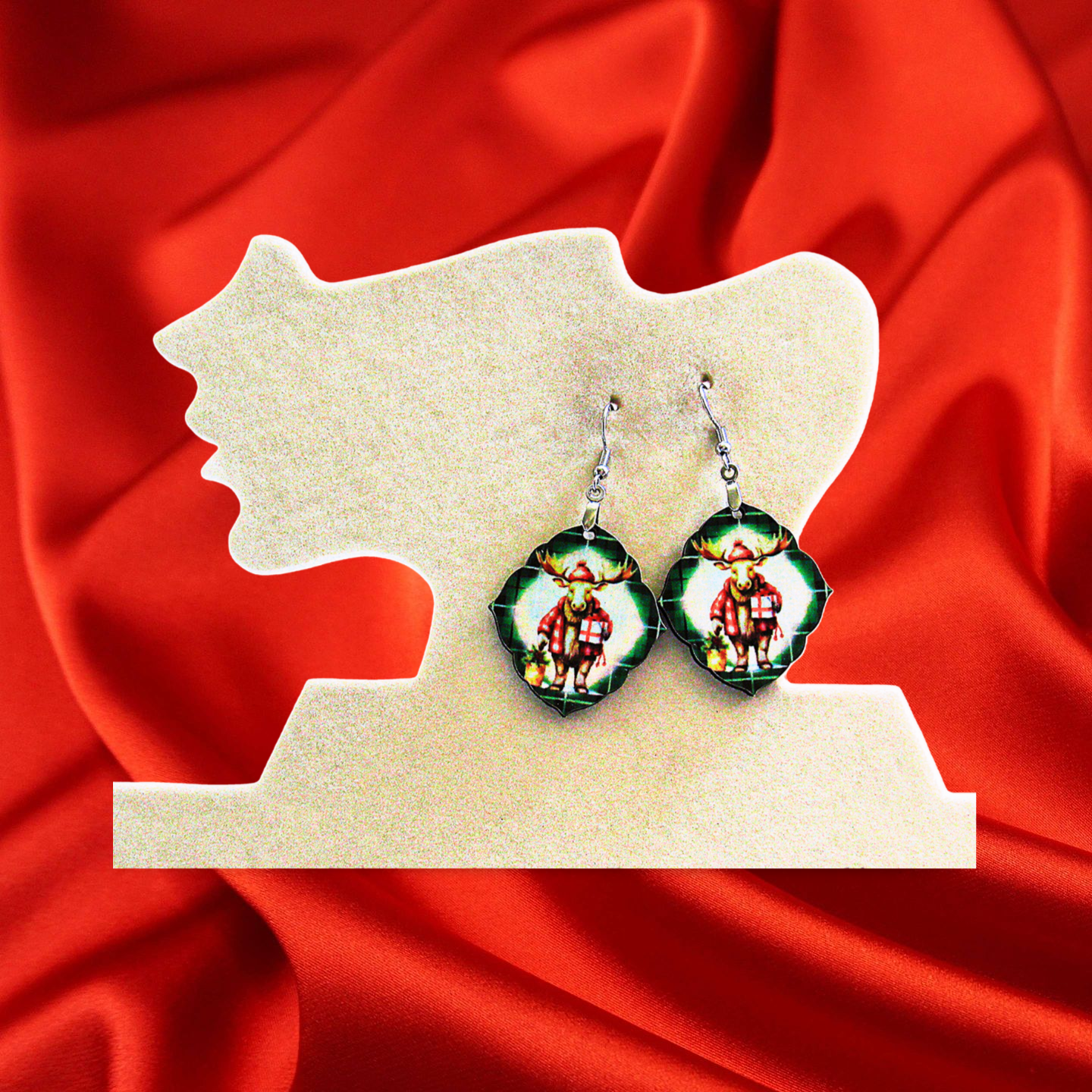 Fancy Diamond Shaped Sublimated Earring