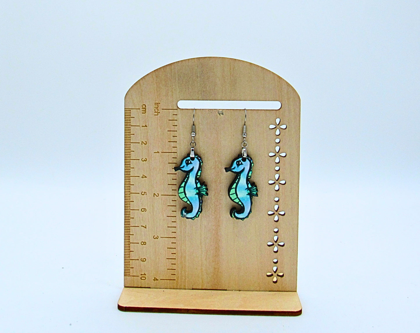 MDF-Seahorse Shaped Sublimated Earrings 1.5 inch