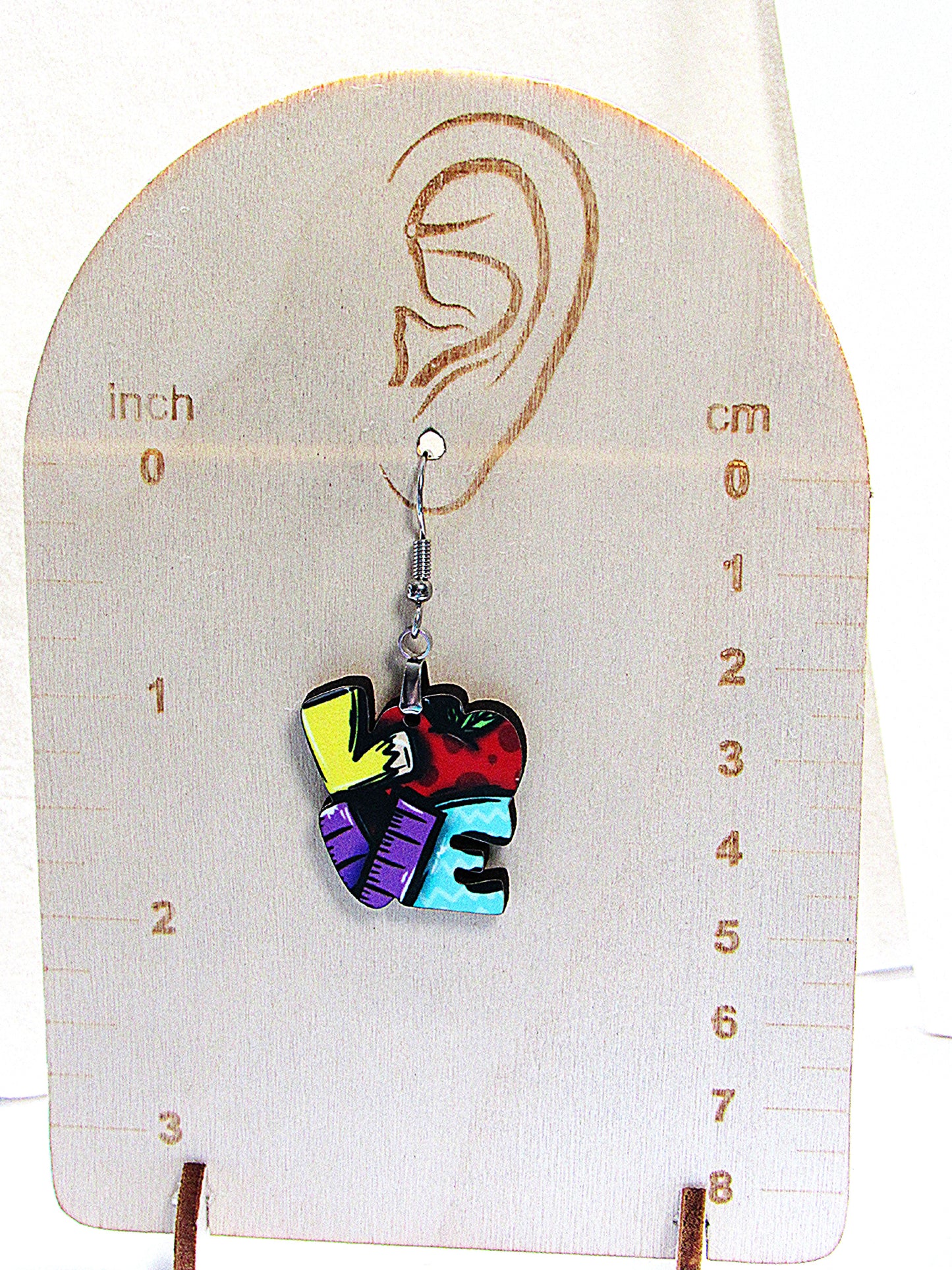 LOVE Shaped Sublimated Earrings 1 inch