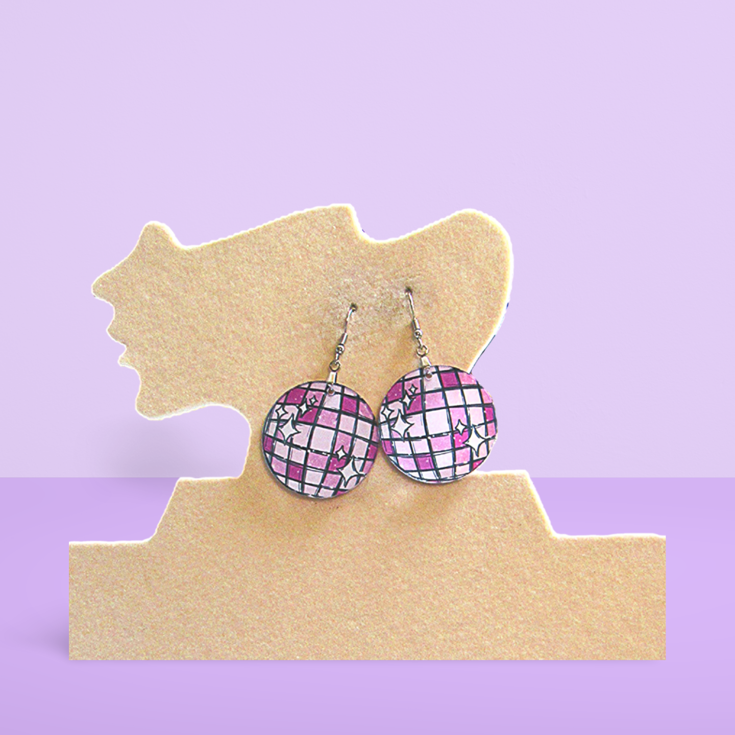 Acrylic Round Shaped Sublimated Earrings